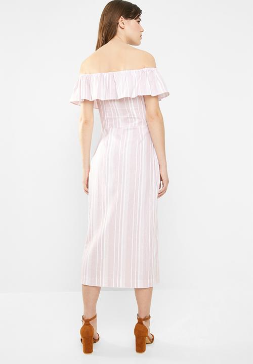 edit - Bardot linen blend dress - pink