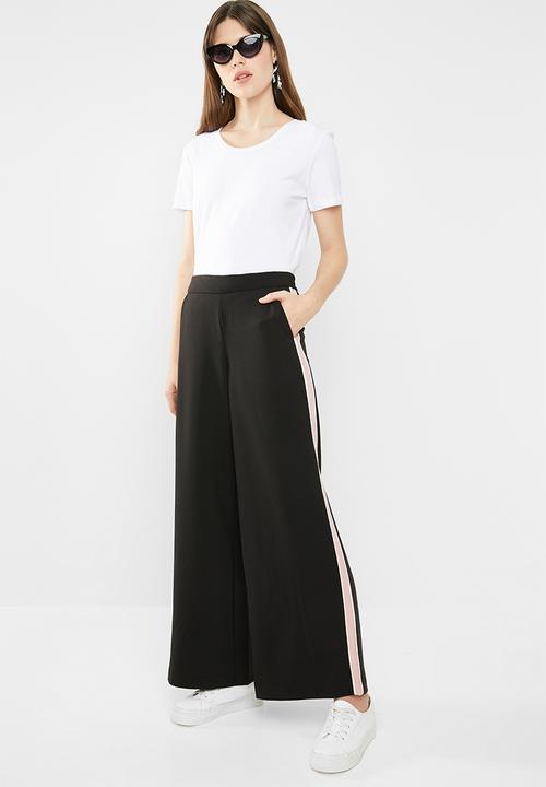 ONLY - Roma wide leg panel pants - black