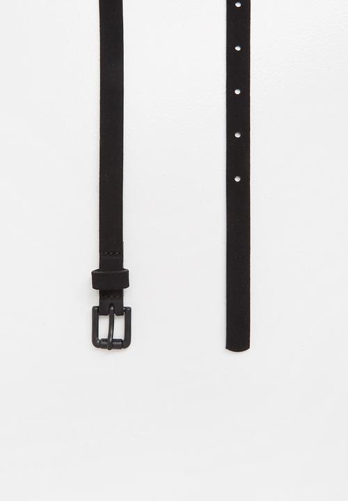 Vero Moda - Astral slim leather jeans belt - black