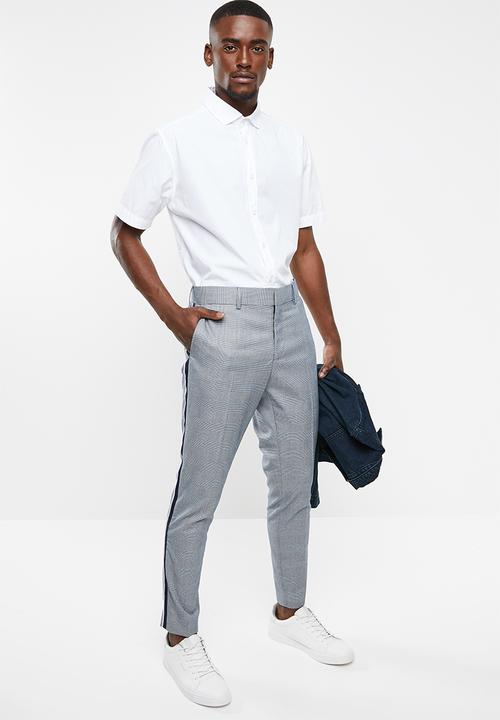 Only & Sons - Gerhard check antifit  pants - blue & grey 