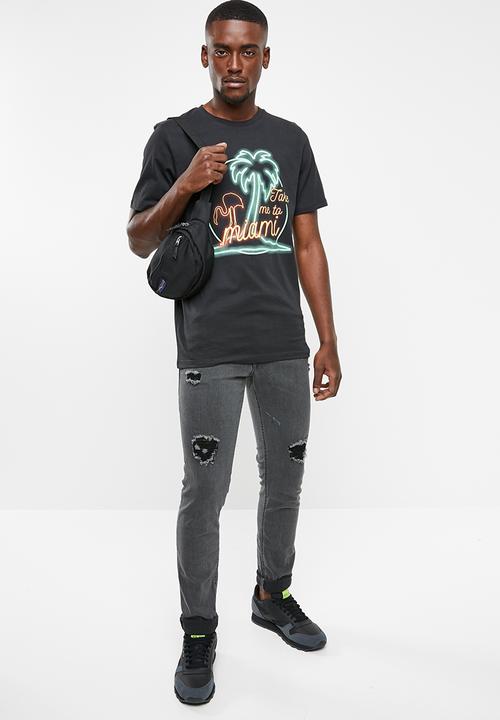 Jack & Jones - Neon-pop short sleeve tee - charcoal 