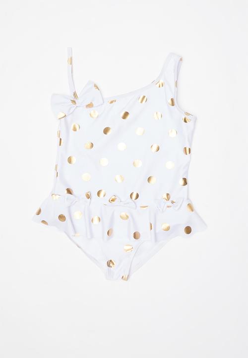 Pop Candy - One piece swimsuit - white & gold 