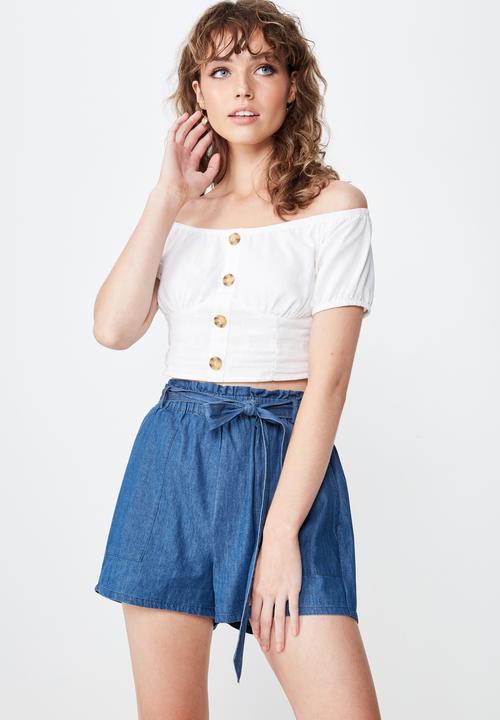 cotton high waisted shorts