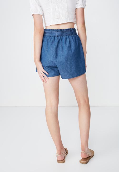 Cotton On - High waist shorts  - blue