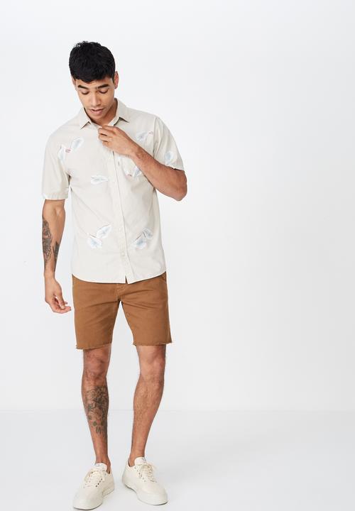 Cotton On - Resort short sleeve shirt - beige 