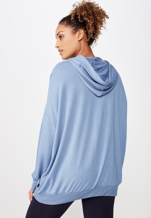 Cotton On - Long line spring hoodie  - blue