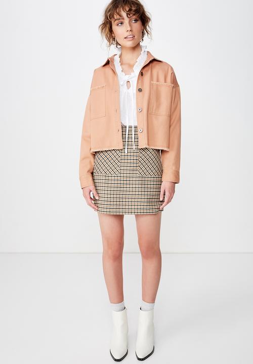 Cotton On - Lacy utility release hem shacket - tan