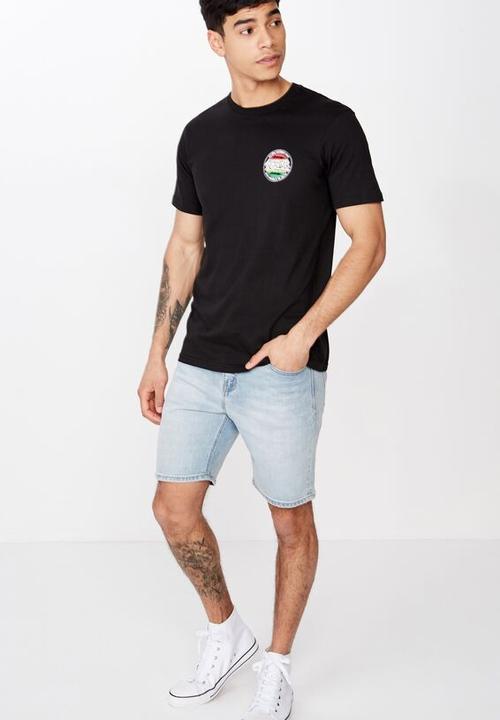 Cotton On - Tbar collab music short sleeve tee - black