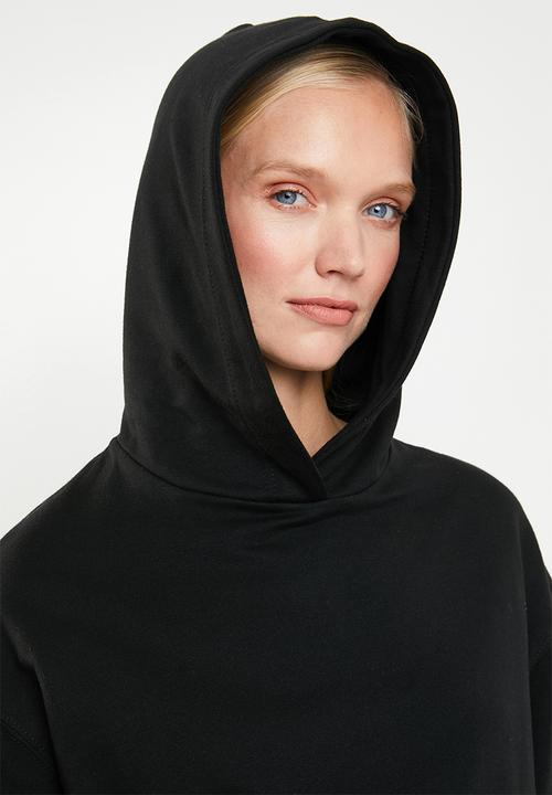 Superbalist - Boxy crop hoodie - black