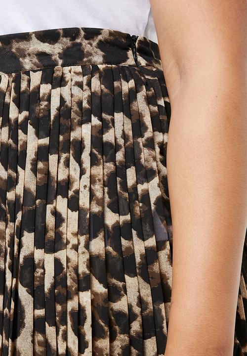 Superbalist - Pleated midi skirt - brown & beige