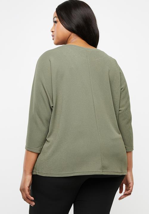 edit Plus - Batwing blouse - green