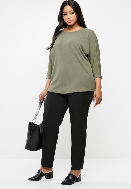 edit Plus - Batwing blouse - green