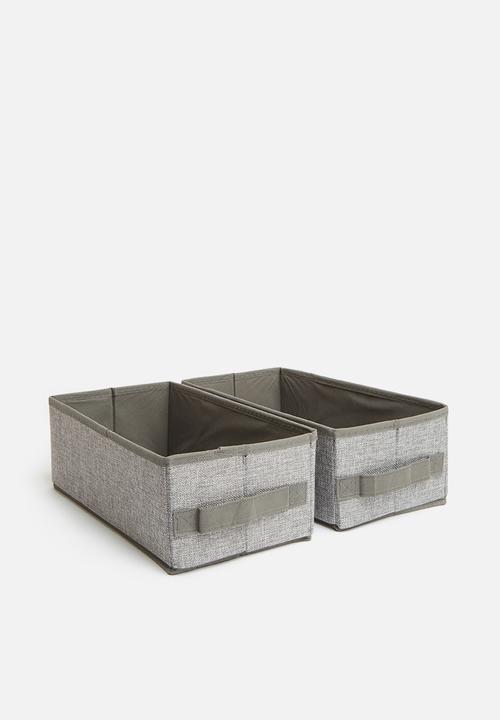 Sixth Floor - Rectangular storage box set of 2 - grey