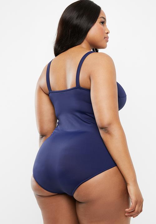 Jacqueline Plus - Knot detail one piece - navy