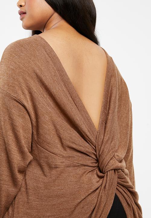STYLE REPUBLIC PLUS - Twist back jersey - brown 