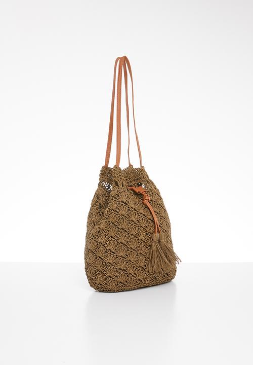 STYLE REPUBLIC - Woven shoulder bag - brown 