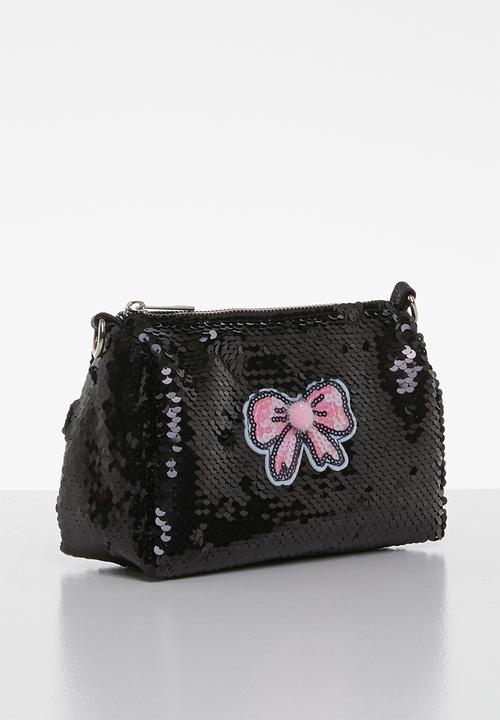 Pop Candy - Sling bag with applique bow - black