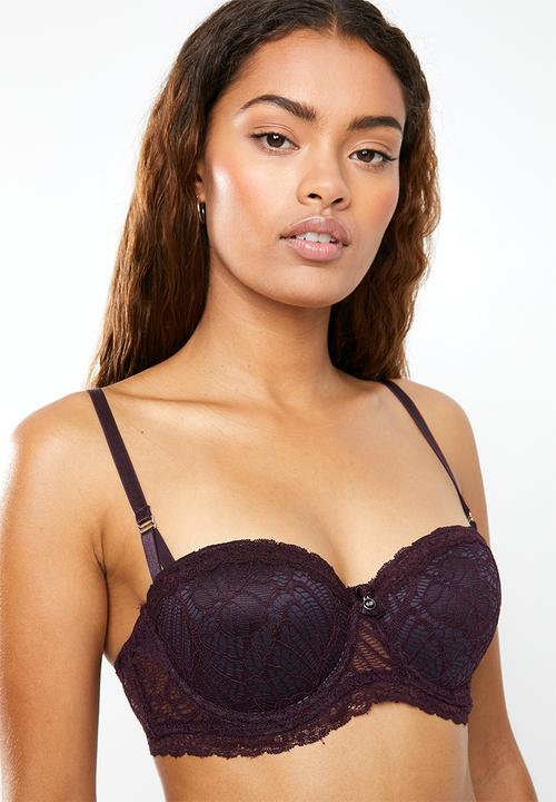 SISSY BOY - Allover lace balconette push up bra - purple
