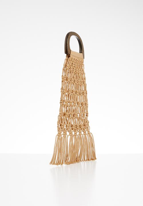 Superbalist - Net bag with wooden handle - beige