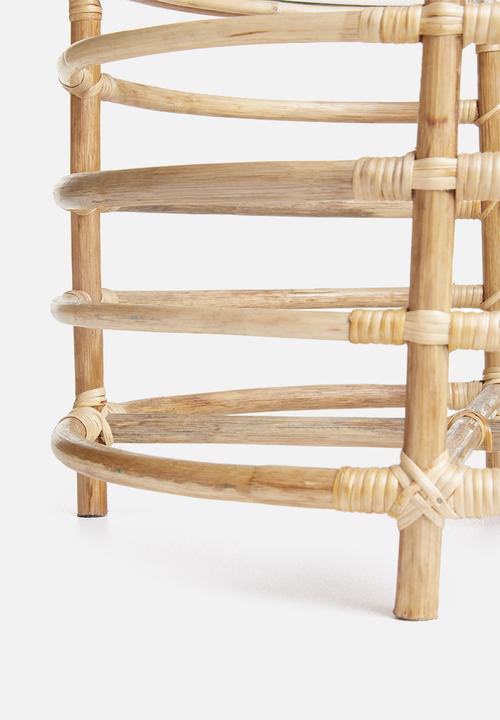 Sixth Floor - Bamboo table with glass top - brown 