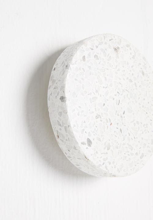 Sixth Floor - Terrazzo set of 3 wall hooks - white
