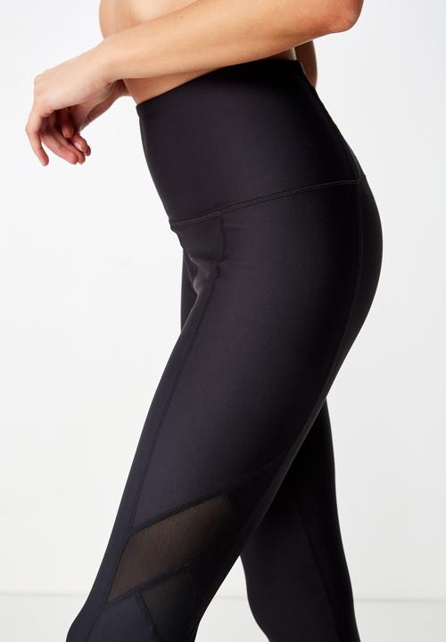 Cotton On - Cross over mesh 7/8 tight  - black