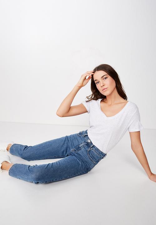 Cotton On - The deep v-neck T-shirts - white 