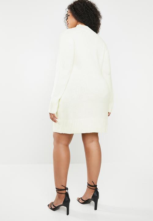 Missguided - Turtle-neck jumper dress - cream