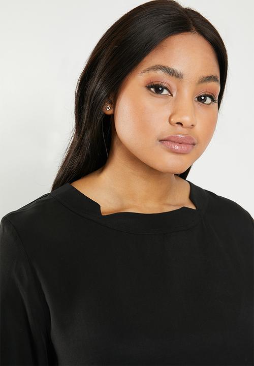 AMANDA LAIRD CHERRY - Plus size neo blouse - black