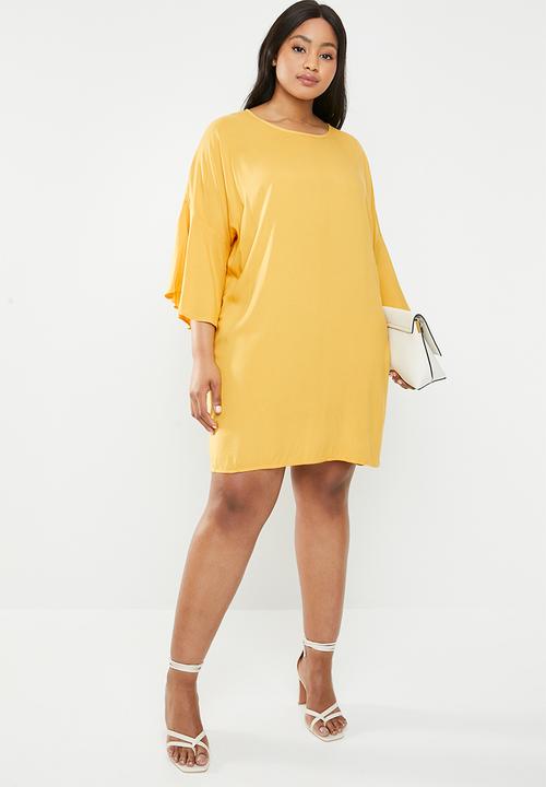 STYLE REPUBLIC PLUS - Volume sleeve tunic dress - mustard