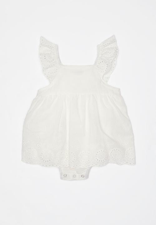 Pop Candy - Anglaise romper dress - white