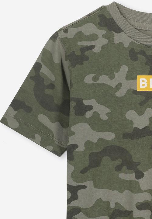 Cotton On - Max skater short sleeve tee - khaki & grey 
