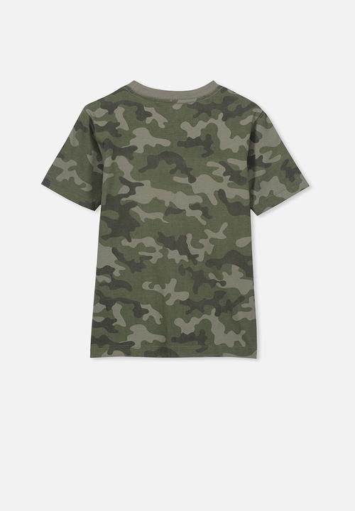 Cotton On - Max skater short sleeve tee - khaki & grey 