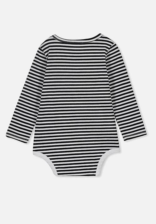 Cotton On - The long sleeve bubbysuit - white & black