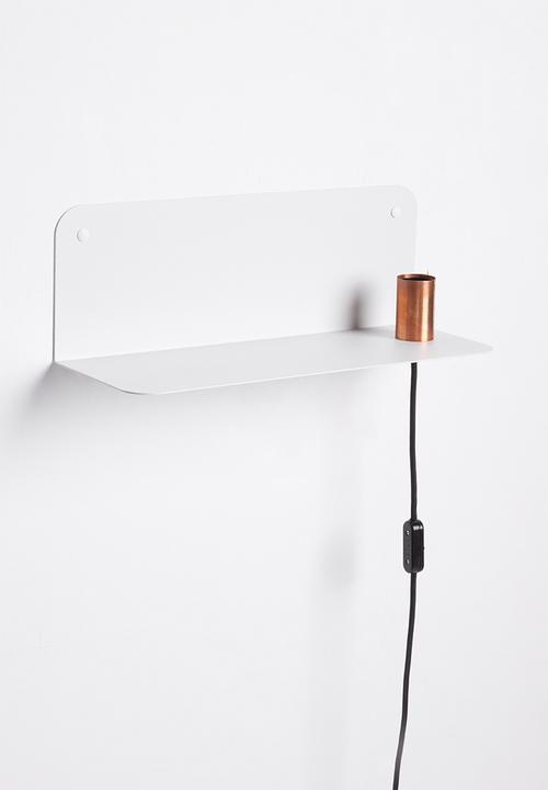 Smart Shelf - Ledge shelf steel - white & brass