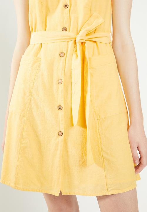 Vero Moda - Mabena short sleeve short shirt dress - yellow