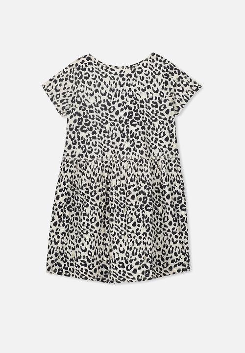 Cotton On - Freya short sleeve dress - black & white 