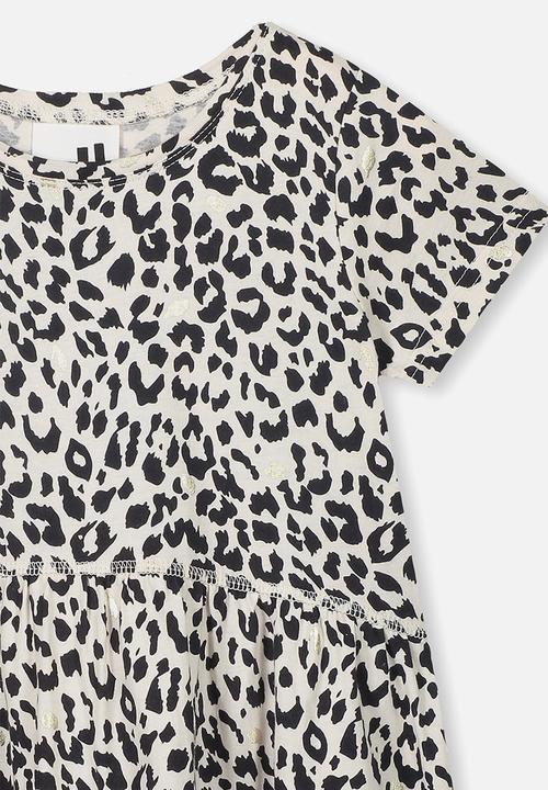 Cotton On - Freya short sleeve dress - black & white 