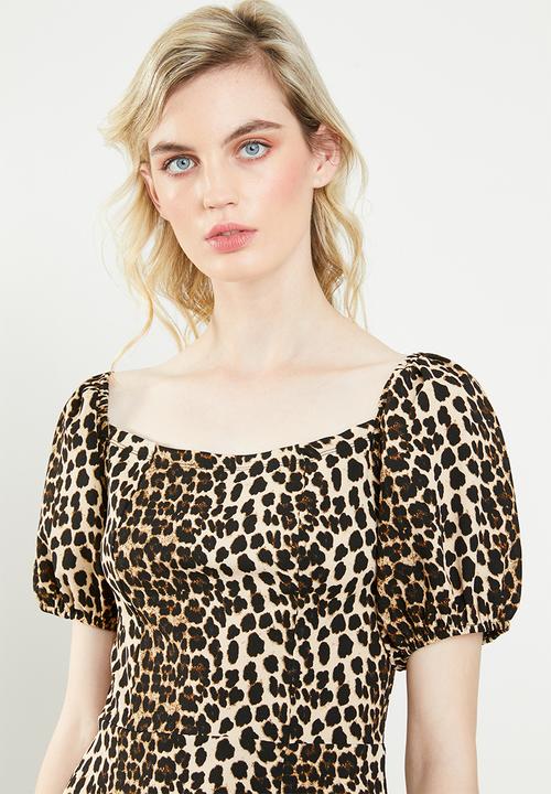 Superbalist - Square neckline bodycon - beige & black 