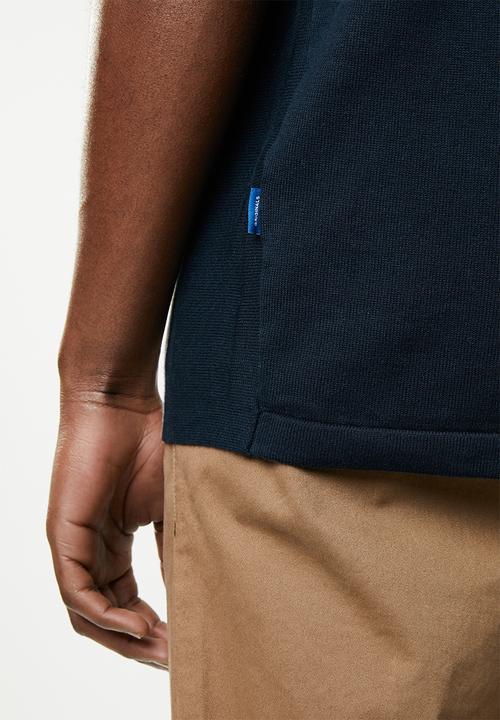 Jack & Jones - Stripe short sleeve polo - navy