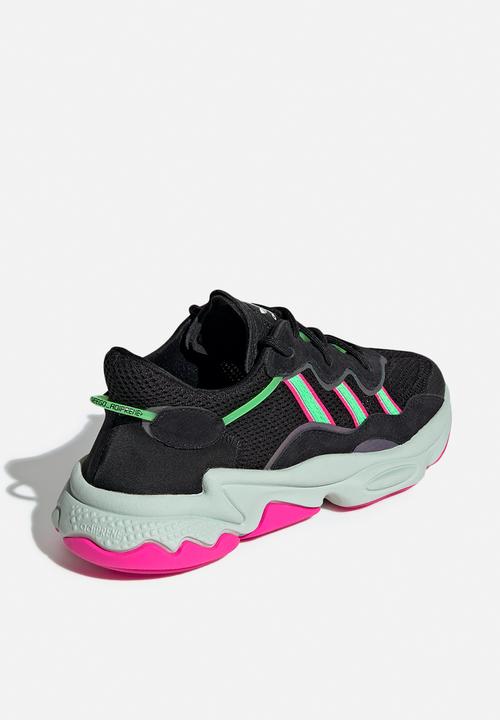 adidas Originals - Ozweego - core black/shock lime/shock pink