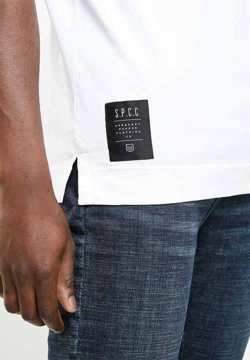 S.P.C.C - Side slit applique tee - white