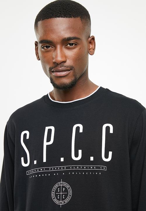 S.P.C.C - Shadow stripe logo tee - black