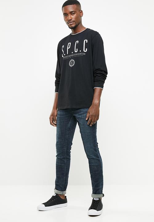 S.P.C.C - Shadow stripe logo tee - black
