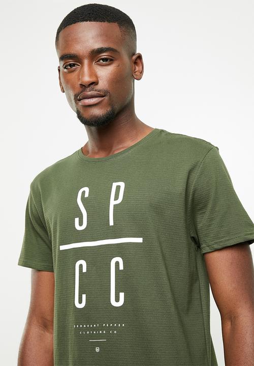 S.P.C.C - Shadow stripe logo tee - green