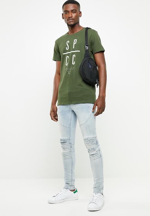 S.P.C.C - Shadow stripe logo tee - green