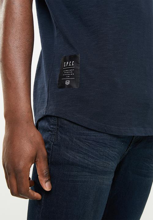 S.P.C.C - Scoop hem logo short sleeve tee - navy