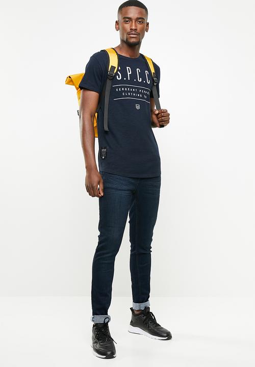 S.P.C.C - Scoop hem logo short sleeve tee - navy