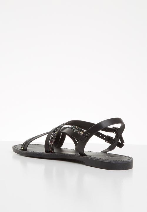 ONLY - Mandala crossover sandal - black