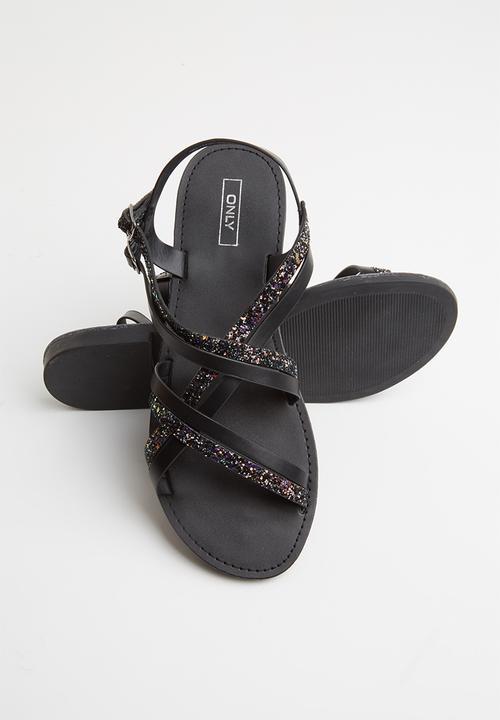 ONLY - Mandala crossover sandal - black